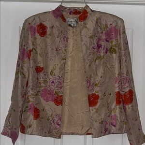 Adriana Papell silk cropped blazer 8